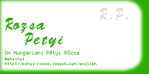 rozsa petyi business card